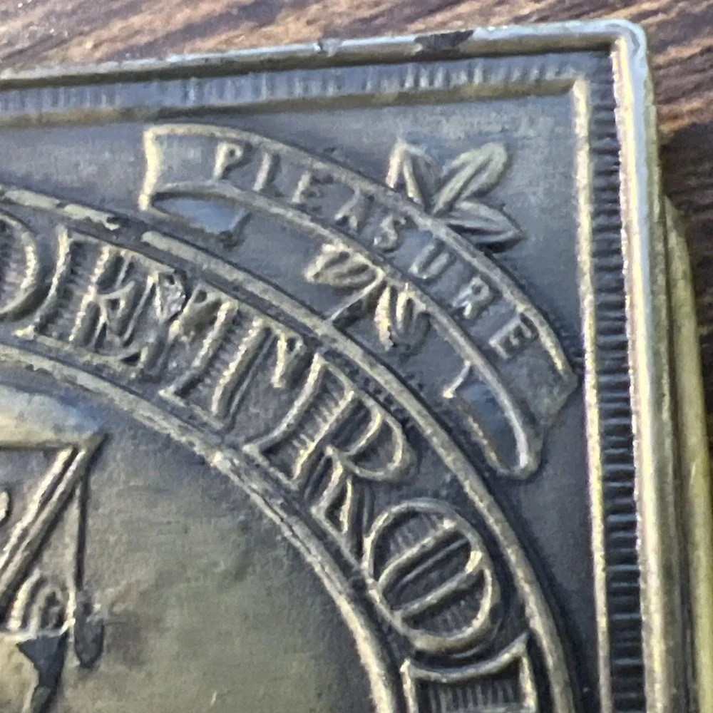 Vintage Henry Ford Detroit Automobiles Model T Car Record Year Belt Buckle